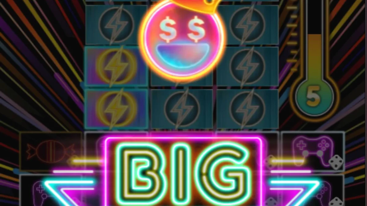 Neon arcade theme in Dopamine Rush Dice slot